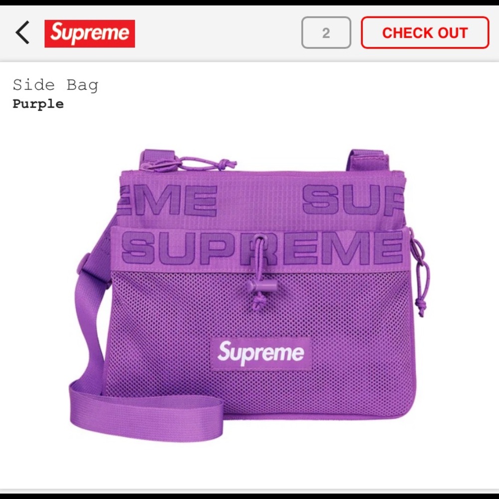❌SOLD SUPREME PURPLE BOX LOGO SIDE BAG